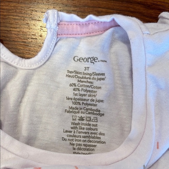 George Toddler Pink and White Birthday Dress - Picture 3 of 4